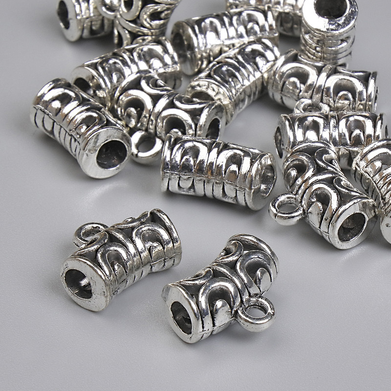 Bail Finding, Silver Metal Colour, Size 12x6mm+/- Holes, Diameter 3mm+/-, Diameter 2mm+/- Pack 20g (~17pcs)