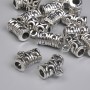 Bail Finding, Silver Metal Colour, Size 12x6mm+/- Holes, Diameter 3mm+/-, Diameter 2mm+/- Pack 20g (~17pcs)