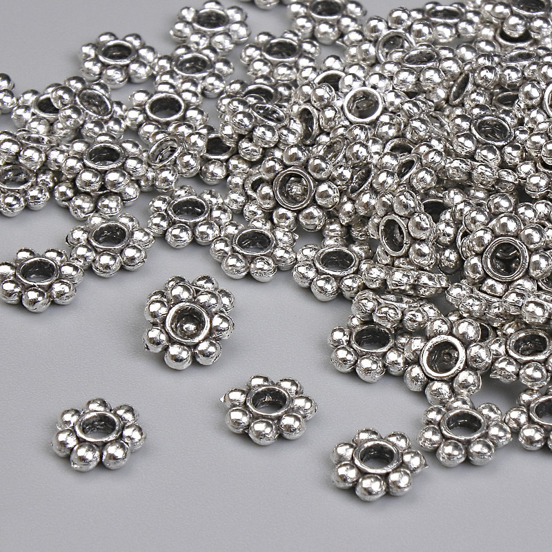 Bead Spacer, Silver Metal Colour, Diameter 6x1.5mm+/- Hole Diameter 1.5mm+/- Pack 20g ~115pcs+