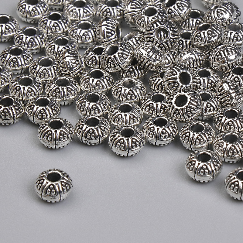 Bead Spacer, Silver Metal Colour, Diameter 5x3mm+/- Hole Diameter 1.5mm+/- Pack 20g ~63pcs+
