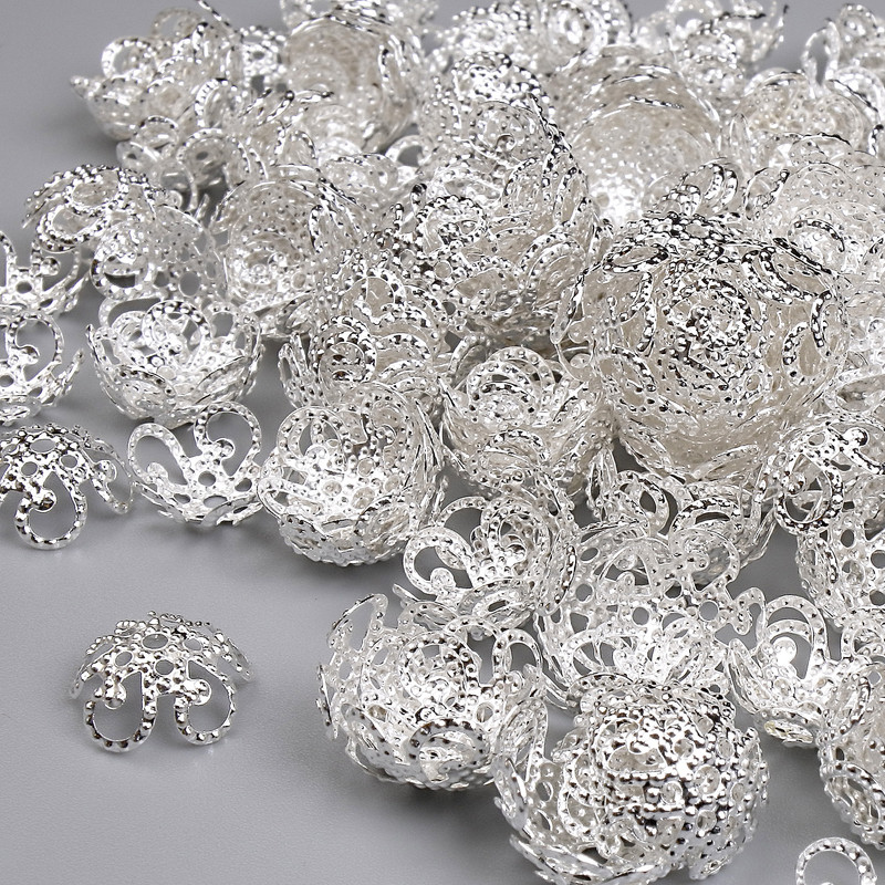 Bead Cap, Light Silver Metal Colour, Diameter 10x1mm+/- Hole Diameter 1.5mm+/- Pack 20g ~200pcs+
