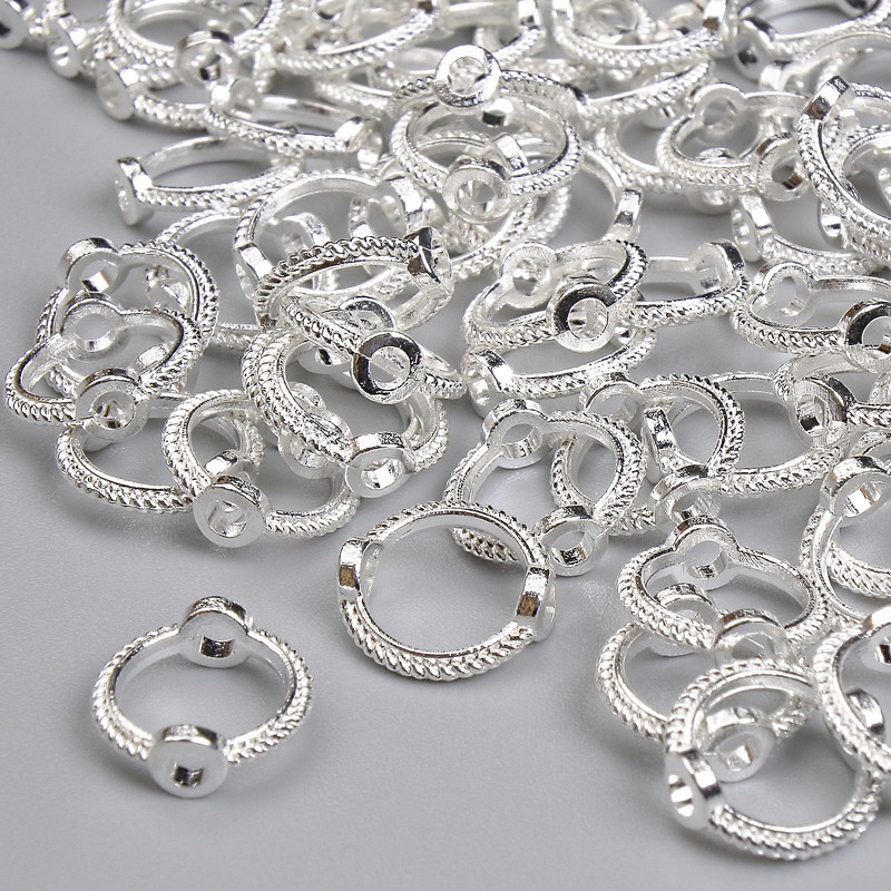 Bead Spacer Round, Diameter 10mm Pack 62pcs+/- Metal Colour "Light Silver"
