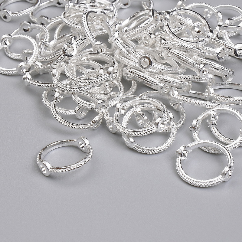 Round Insert Bead Finding, 8mm Diameter, Pack of 62pcs+/- Metal Colour "Light Silver"