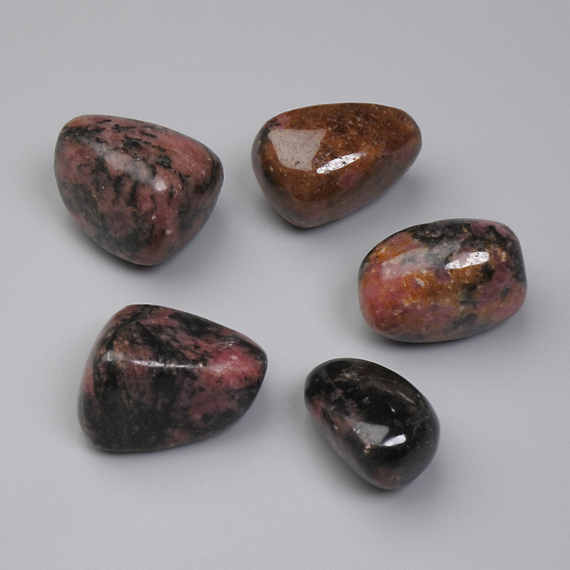 Natural Rhodonite Stone, Tumbled Nuggets without Hole 16-20x14-18mm+/- Assorted Sizes (per 100g+/-)