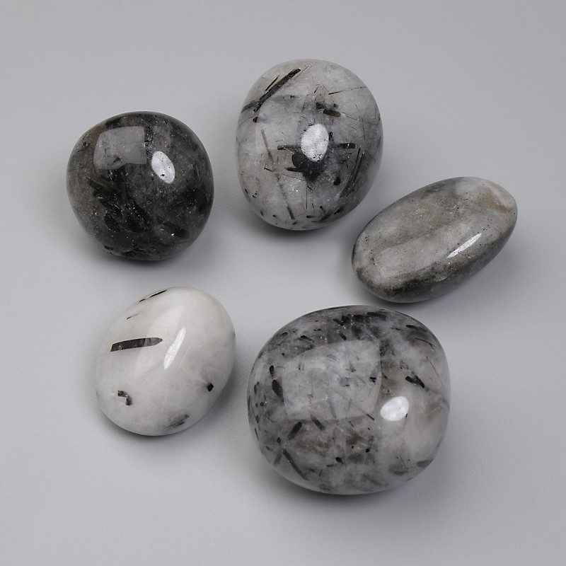 Natural Stone Rutilated Quartz Tumbled Nuggets, No Hole, 27-32x24mm+/- Assorted Sizes (per 100g+/-)