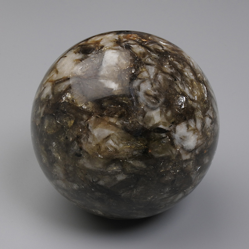 Price per 100 Grams! Natural Stone Souvenir Sphere Lodolite (Shaman Quartz), Diameter 52mm+