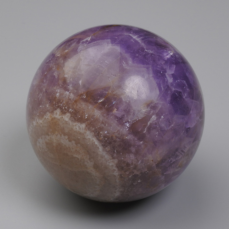 Price per 100 Grams! Natural Stone Souvenir Sphere Amethyst with Agate, Diameter 52mm+