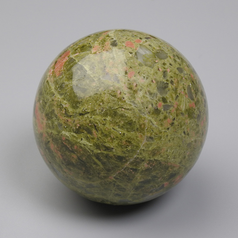 Natural Stone Souvenir Sphere Bloodstone (Heliotrope Jasper), Diameter 40mm+