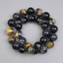 Hawk's Eye Beads, Smooth Round, Diameter 14mm+- on Nylon Thread, Length 38cm+