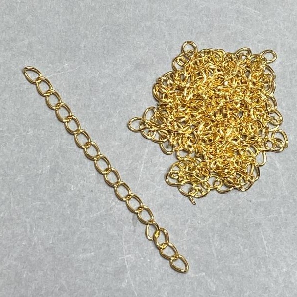 Extra Findings Extension Chain 5cm +/- Yellow Gold Metal Colour, Pack (29g +/-)