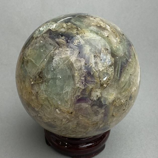 Fluorite Natural Stone Souvenir Sphere, Diameter 89mm+/-, Weight 1156g