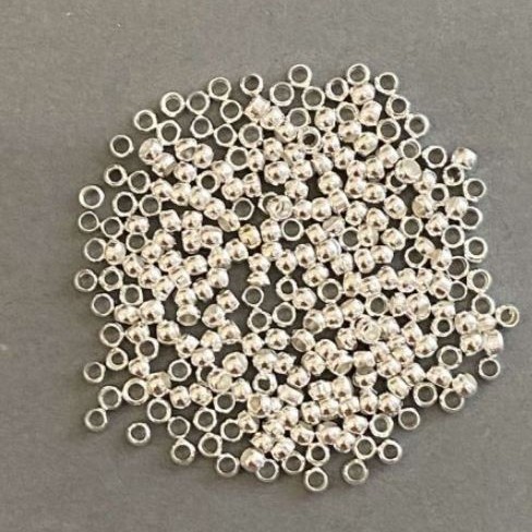 Crimp Fittings "Zahypi", diameter 2.5 mm, metal colour "Light Silver" 200g