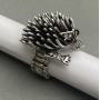 Sonic the Hedgehog Ring 30x33x17mm+/-, White and Black Rhinestones, Silver-Tone Metal, on Elastic Band, 10x5mm+ Link