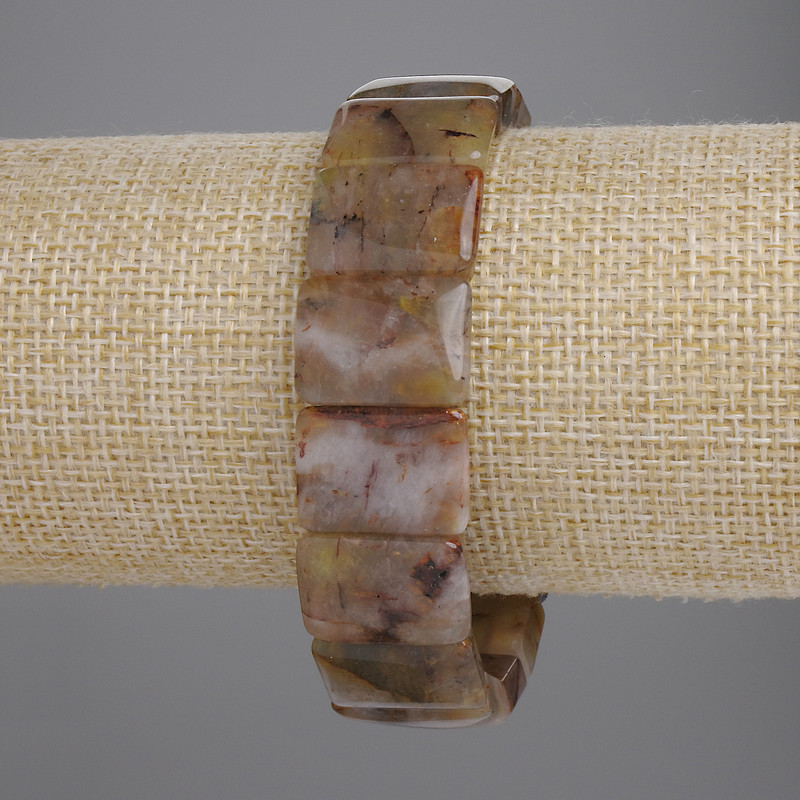 Petersite Link Bracelet, diameter 18x13mm+-, length 18cm +- stretch