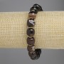 Agate Cylinder Bracelet, diameter 9x10.5mm+- with metal inserts, length 18cm+- stretch