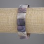 Botswana Agate Rectangular Link Bracelet, diameter 16x12mm+-, length 18cm+- stretch