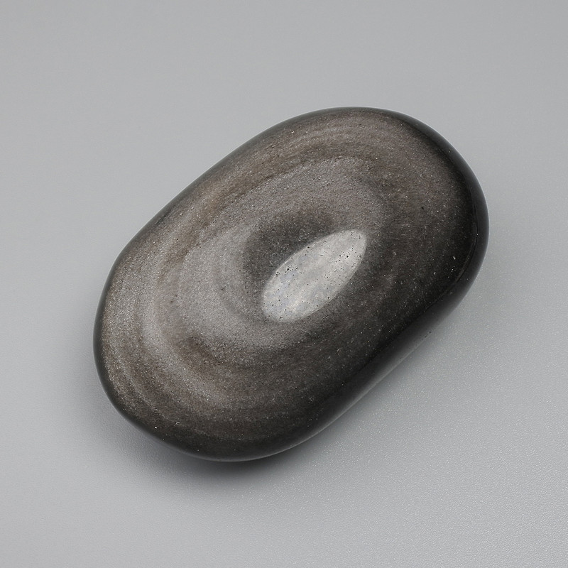 Natural Stone Silver Sheen Obsidian Tumbled No Hole 60x42mm+- (per 100g+-)