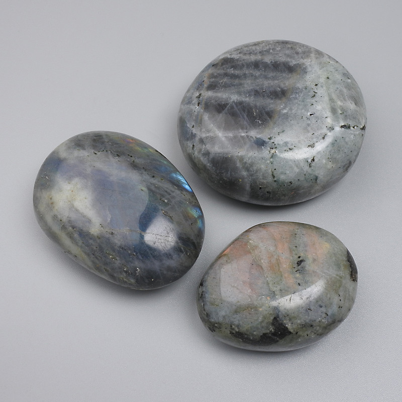 Natural Stone Labradorite Tumbled No Hole 40-50x22-35mm+- (per 100g+-)