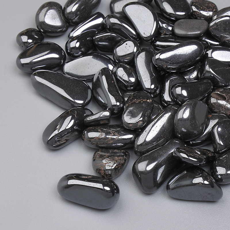 Natural Stone Hematite Tumbled No Hole 9-18x7-10mm+- (per 100g+-)