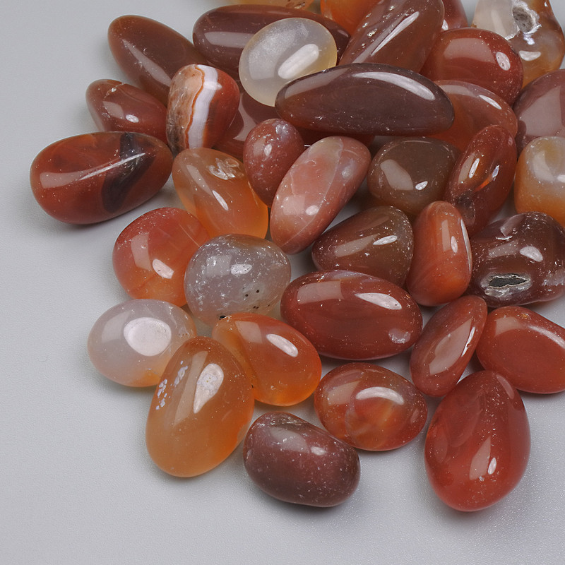 Natural Stone Carnelian Tumbled No Hole 12-28x10-14mm+- (per 100g+-)
