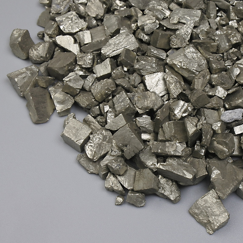 Natural Stone Pyrite Chips No Hole 2-12x3-8mm+- (per 100g+-)