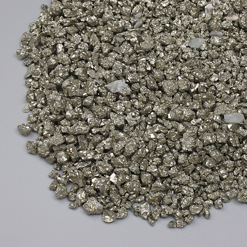 Natural Stone Pyrite Chips No Hole 1-9x1-5mm+- (per 100g+-)