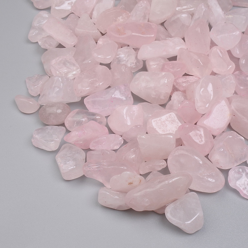 Natural Rose Quartz Stone Chips without Hole 9-20x7-10mm+- (per 100g+-)