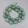 Jade Tumbled Beads, Diameter 14-18x12-14mm+- Seed Beads 3mm+- on a String, Length 40cm+