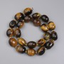 Tiger's Eye Tumbled Beads, Diameter 14-17x12-12.5mm+- Seed Beads 3mm+- on a String, Length 40cm+