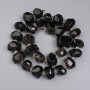 Smoky Quartz Faceted Beads, Diameter 15-20x12-15mm+- Seed Beads 4mm+- on a String, Length 40cm+