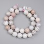 Agate Beads smooth round 12mm dia. on thread, length 39cm+