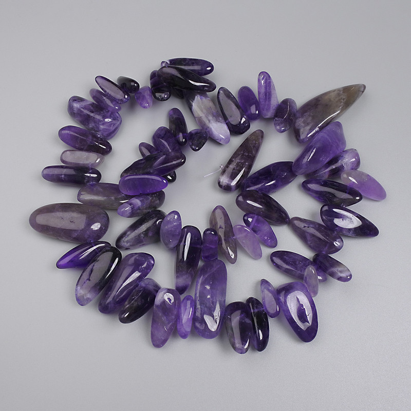 Amethyst Faceted Beads, diameter 16-22×7-10 mm ± on thread, length 40 cm+