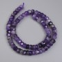 Faceted Amethyst Rondelle Beads on Thread, 8x5mm, 39cm Length