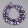 Amethyst Chevron Beads, smooth round, diameter 10.5mm+- on a strand, length 39cm+