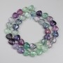 Fluorite Heart Beads, diameter 10mm+- on a strand, length 38cm+