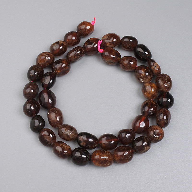 Garnet Hessonite Nugget Beads, diameter 9-11x9mm+- on a strand, length 40cm+