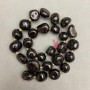 Garnet Nugget Beads, diameter 11-16x10-15mm+- with 3mm+- seed beads on a strand, length 41cm+