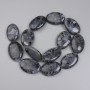 Labradorite Oval Beads, diameter 30x20mm+/- on fishing line, length 38cm+
