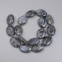Labradorite Oval Beads, diameter 25x18mm+/- on fishing line, length 39cm+