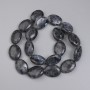 Labradorite Beads Oval, diameter 20x15mm+/- on fishing line, length 37cm+