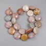 Fossil Coral Beads Coin, diameter 17.5mm+/- on thread, length 39cm+