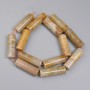 Fossil Coral Beads, cylinder, diameter 28x10mm+/-, on a strand, length 39cm+