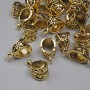 Pendant Connector Finding, diameter 13x8mm+/-, hole diameter 5.5x6mm+/-, gold-tone metal, pack 20g+/- (~24pcs)