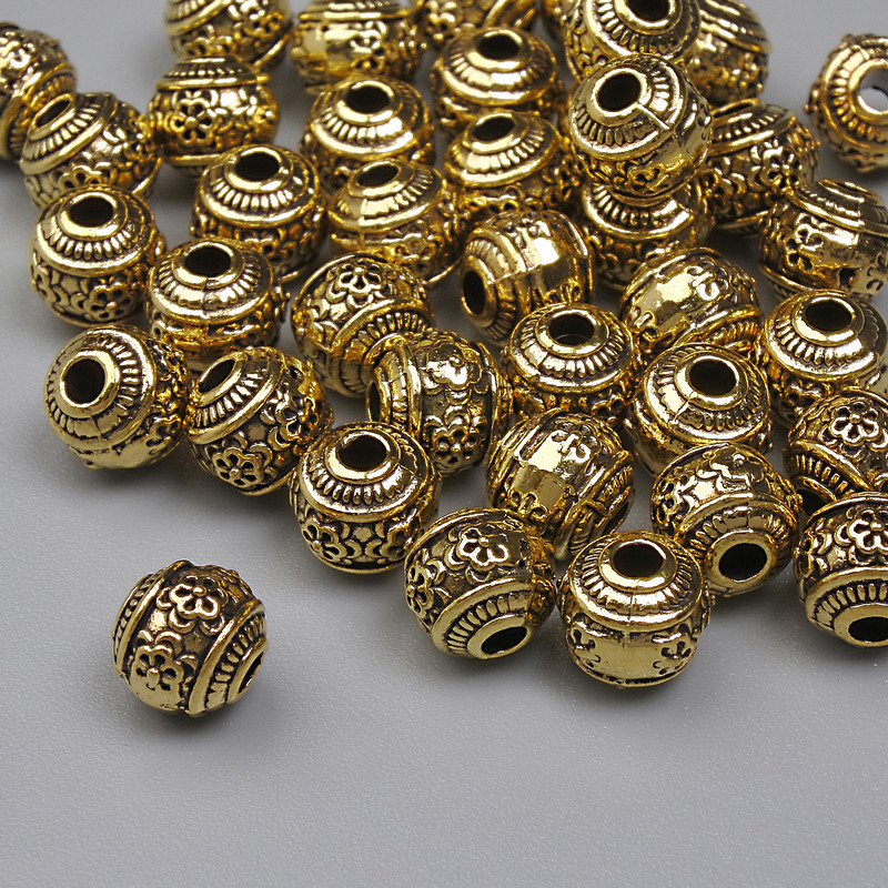 Spacer Bead Finding, gold-tone metal, diameter 5mm+/-, hole diameter 1.5mm+/-, pack 20g ~38pcs+