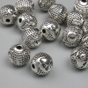 Spacer Bead Finding, silver-tone metal, diameter 8mm+/-, hole diameter 1.9mm+/-, pack 20g ~14pcs+