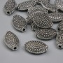 Spacer Bead Finding, silver-tone metal, diameter 12.5x7mm+/-, hole diameter 1.7mm+/-, pack 20g ~15pcs+