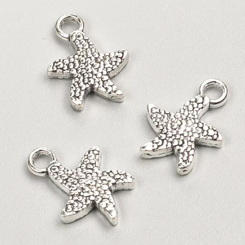 Pendant Findings Starfish, Diameter 16x12mm, Pack of 19pcs +- 20g