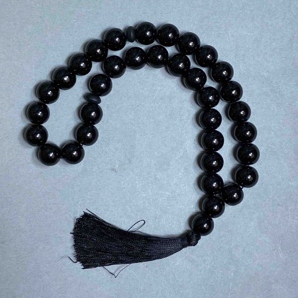Prayer Beads Agate Natural Stone, Smooth Round Bead, Diameter 12mm +- 33 Beads