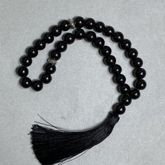 Prayer Beads Agate Natural Stone, Smooth Round Bead, Diameter 8mm +- 33 Beads