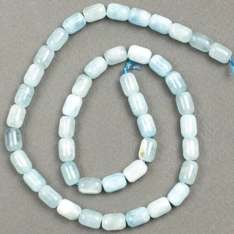 Natural Aquamarine Stone Beads "Barrel", Diameter 6x9mm, Length 39cm+